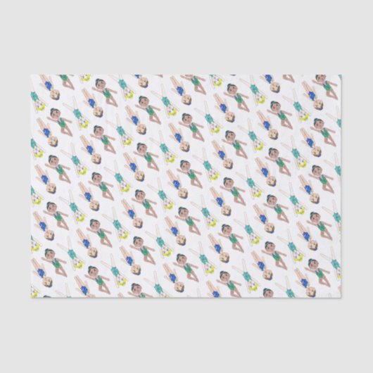 同期泳ぐ人ガールズスイムチームシンクロ 薄葉紙 (正面)