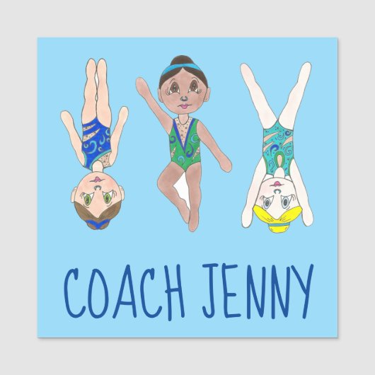 同期泳ぐ人スイムチームインストラクターコーチ 名札 (正面)