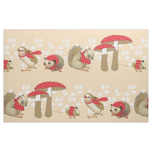 同様のきのこの点 ファブリック (ファットクウォーター)