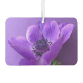 同様の色の背景に紫色のアネモン カーエアーフレッシュナー (裏面)