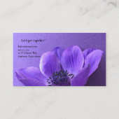 同様の色の背景に紫色のアネモン 名刺 (裏面)