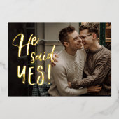 同氏によると、Yesゲイ婚約発表のゴールドフォイル 箔招待状 (正面)