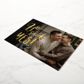 同氏によると、Yesゲイ婚約発表のゴールドフォイル 箔招待状 (回転した状態)