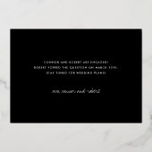 同氏によると、Yesゲイ婚約発表のゴールドフォイル 箔招待状 (裏面)