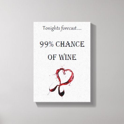 同氏は、ワインの利99%を予想している キャンバスプリント (正面)