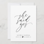 同氏は、「Yesスクリプシンプルト婚約の発表」 招待状 (正面)