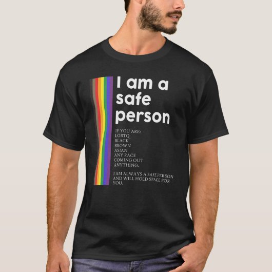 同盟国の安全な人物LGBTQ同盟国 Tシャツ (正面)
