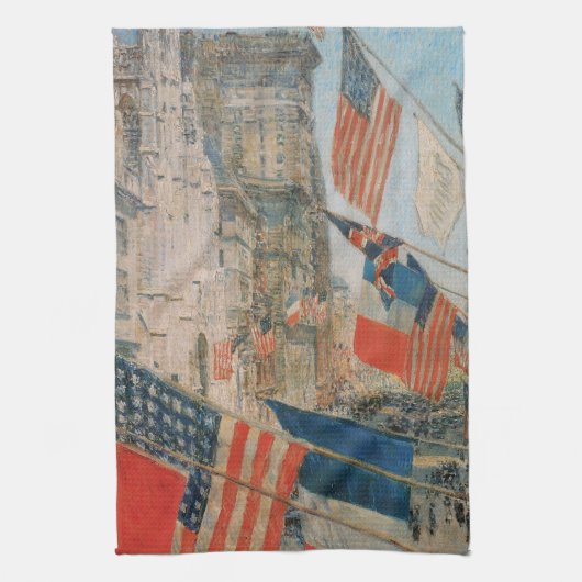 同盟国の日、1917年5月Childe Hasssam、ヴィンテージ・アート キッチンタオル (縦)