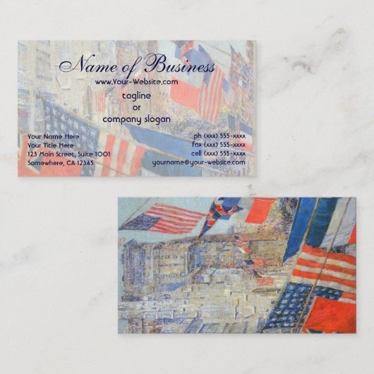 同盟国の日、1917年5月Frederick Childe Hasssam著 名刺 (正面/裏面)