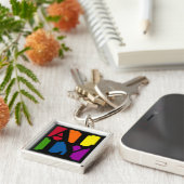 同盟国ポップ・アートので黒いKeychain キーホルダー (側面)