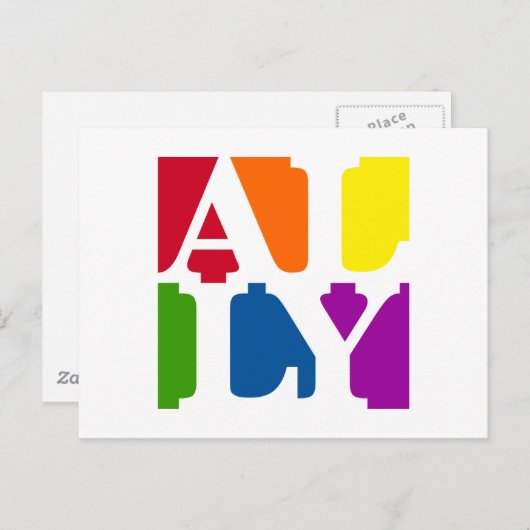 同盟国ポップ・アートのの白はがき ポストカード (正面/裏面)