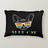 同盟国 |かわいい猫 |虹 |プライド アクセントクッション (裏面)