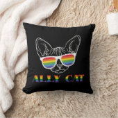 同盟国 |かわいい猫 |虹 |プライド クッション (ブランケット)