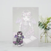 "同盟国"のEmoの学校の女の子の妖精の芸術の文房具 便箋 (スタンド正面)