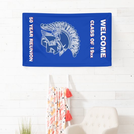 同窓会の卒業の青のトロイ人 横断幕 (インサイチュ)