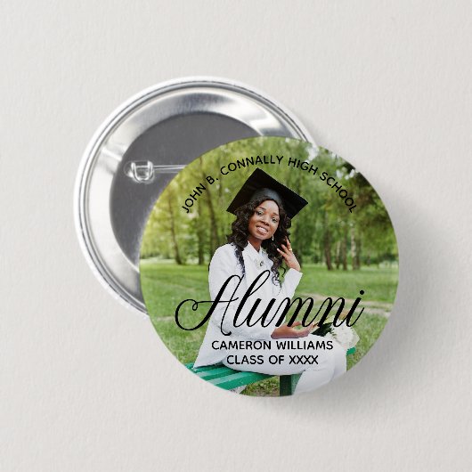 同窓生写真高校懇親会名前をカスタムするラベル 缶バッジ (正面&裏面)
