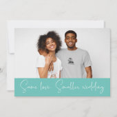 同等の愛 小規模な結婚式 ダウングレード フォト ティール 案内状 (正面)