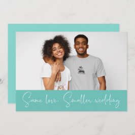 同等の愛 小規模な結婚式 ダウングレード 写真 ティール 案内状