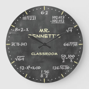 同等化のPersonalizableの数学時計 ラージ壁時計