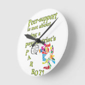 同等者サポートは精神科医のオウムではないです ラウンド壁時計 (傾斜)