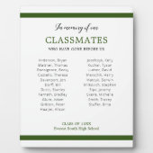 同級生の名前を思い出す濃い緑 フォトプラーク (正面)