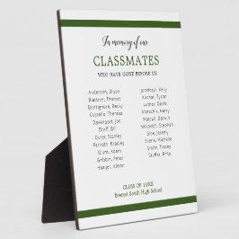 同級生の名前を思い出す濃い緑 フォトプラーク