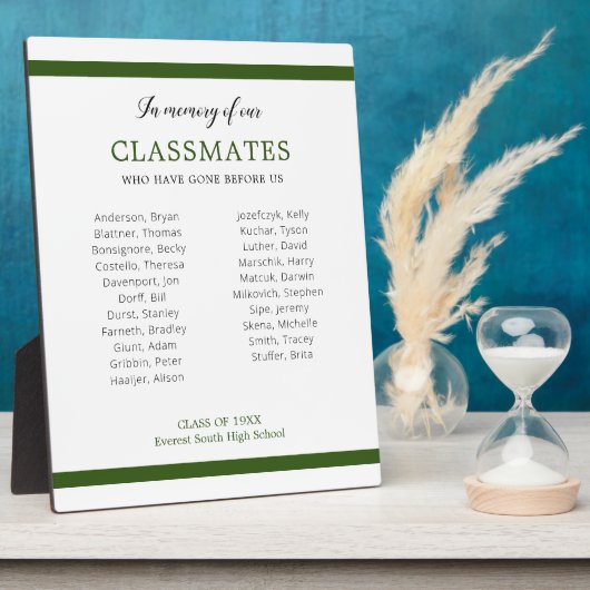 同級生の名前を思い出す濃い緑 フォトプラーク (側面)