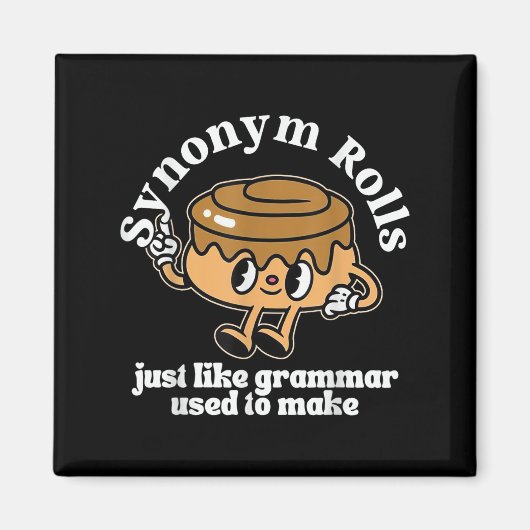 同義語転が文法パンヴィンテージスタイル マグネット (正面)