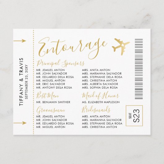 同行者 挿入 旅行 テーマ 搭乗券 チケット エンクロージャーカード (正面)