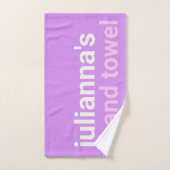 名おもしろいパーソナライズされたカラフル前パープルドーム バスタオルセット (ハンドタオル)