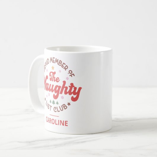 名おもしろいパーソナライズされた前のクリいけなスマス コーヒーマグカップ (正面左)