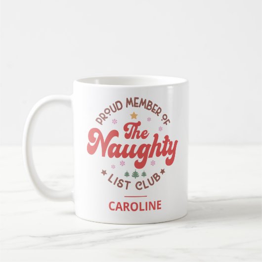 名おもしろいパーソナライズされた前のクリいけなスマス コーヒーマグカップ (左)