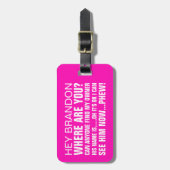 名おもしろいパーソナライズされた前 ラゲッジタグ (正面縦)