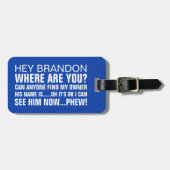 名おもしろいパーソナライズされた前 ラゲッジタグ (正面横)