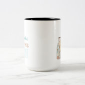 名おもしろいパーソナライズされた名シーストレス裁縫中毒者 ツートーンマグカップ (中央)