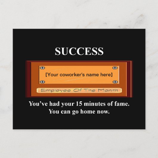 名おもしろい前の月のプレート ポストカード (正面)