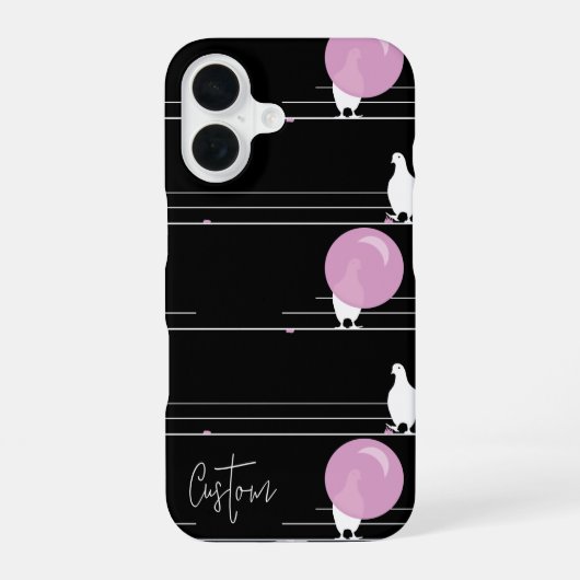 名おもしろい前の模様のバブルバングル鳥 iPhone 16ケース (裏面)