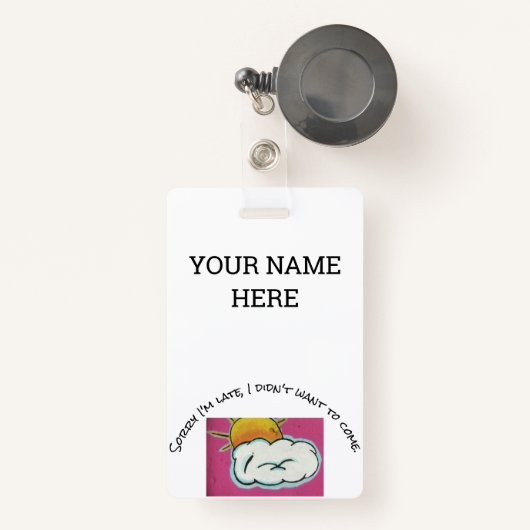 名おもしろい前タグ バッジ (正面リトラクタブル付き)