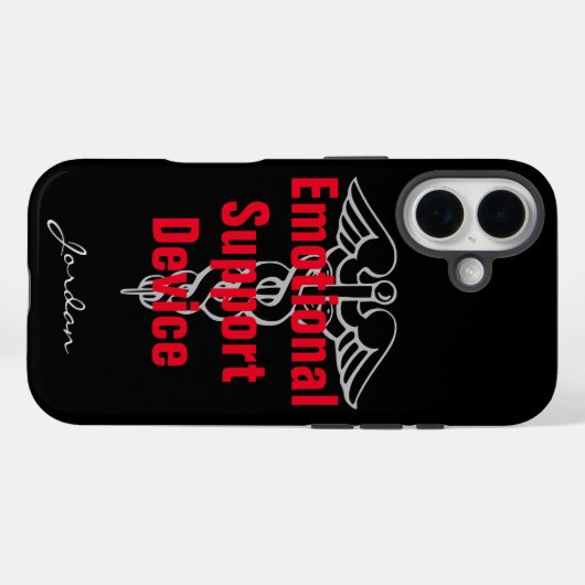 名おもしろい前ブラック付き感情支援装置 Case-Mate iPhoneケース (裏面 (横))