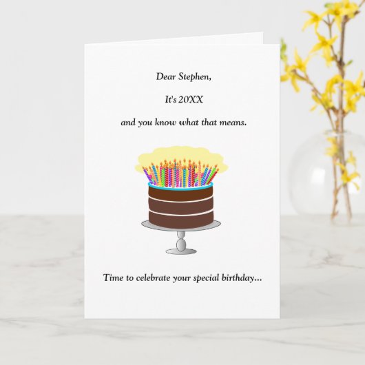 名おもしろい前 – 年齢–60番目の誕生日グリーティングカード カード (黄色い花)