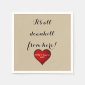 名おもしろい結婚前と年の甘い赤いハート スタンダードカクテルナプキン (正面)