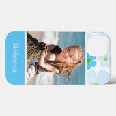 名お気に入りの前付きフォトブルーフラワーパワー Case-Mate iPhoneケース (裏面 (横))
