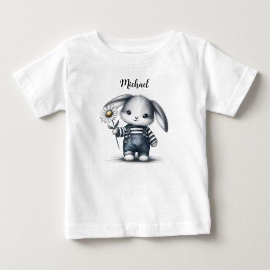 名お洒落前の少年バニー ベビーTシャツ (正面)