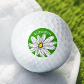 名お洒落前付きデイジー – 緑と黄 ゴルフボール