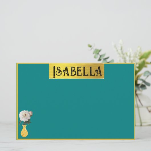 名かわいらしフェミニン付きひな形 便箋 (スタンド正面)