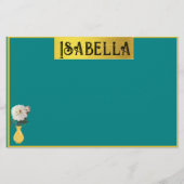 名かわいらしフェミニン付きひな形 便箋 (正面)