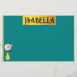 名かわいらしフェミニン付きひな形 便箋