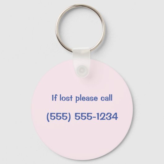 名かわいらし前の電話番号を持つ水彩蝶 キーホルダー (裏面)