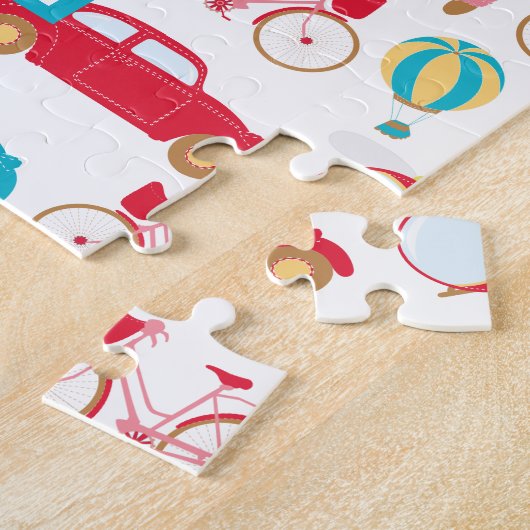 名の付いた小さな少年の車のパターン ジグソーパズル (側面)