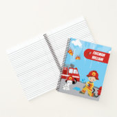 名の付いた少年の漫画の消防士 ノートブック (内部)